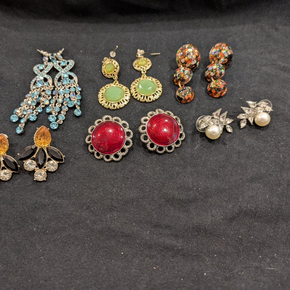 Elegant Red and Silver Earrings with Antique Charm
